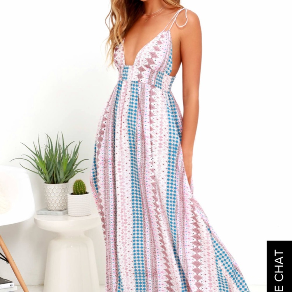 Multi Color Print Maxi Dress